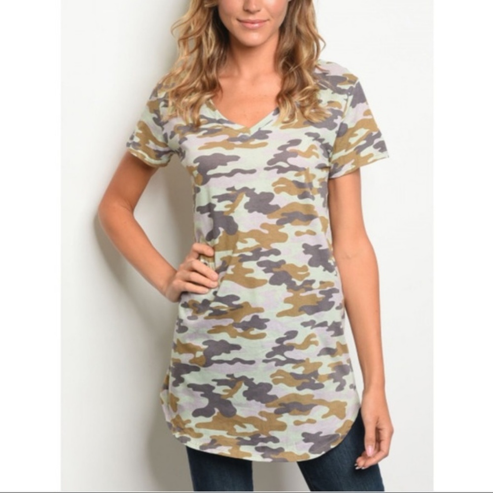 Sage Camo Top, 1 small, 1 medium, 1 large